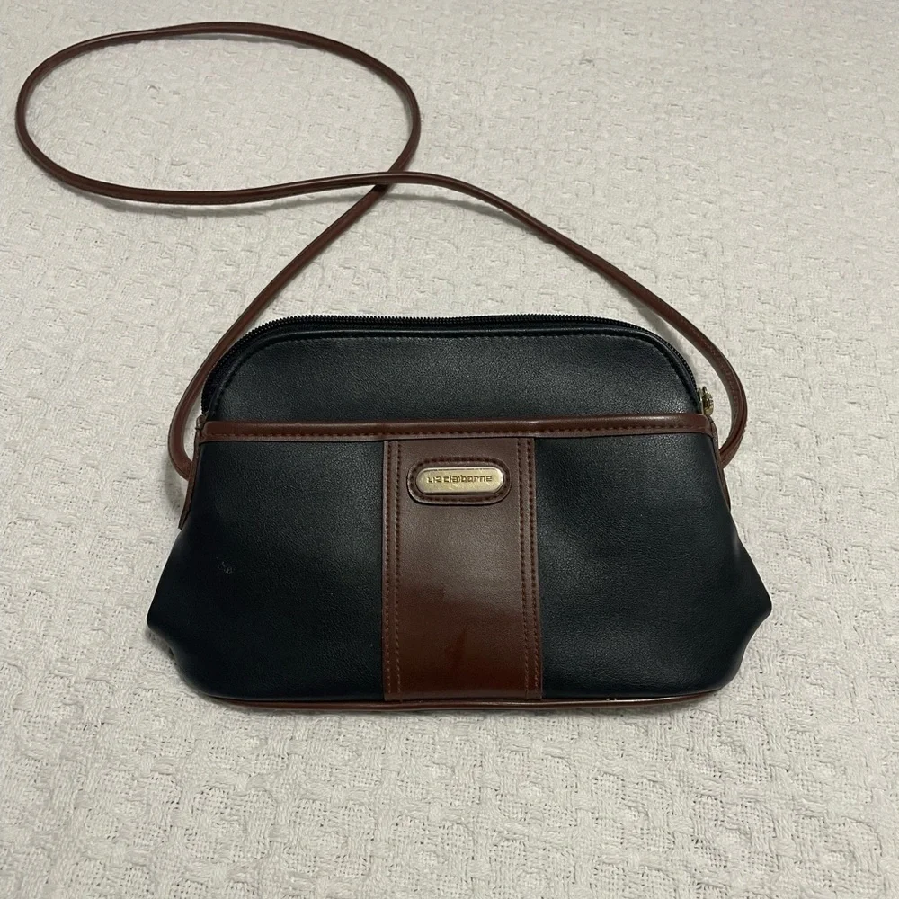 Liz Claiborne Black‎ and Brown Crossbody Bag~ professional ~elegant for everyday